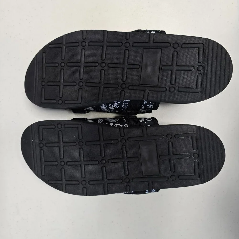 DRACO Slides Mens Shoes Size 12, 12.5, 13, 13.5 Black Sandals Bandana + Bag NEW